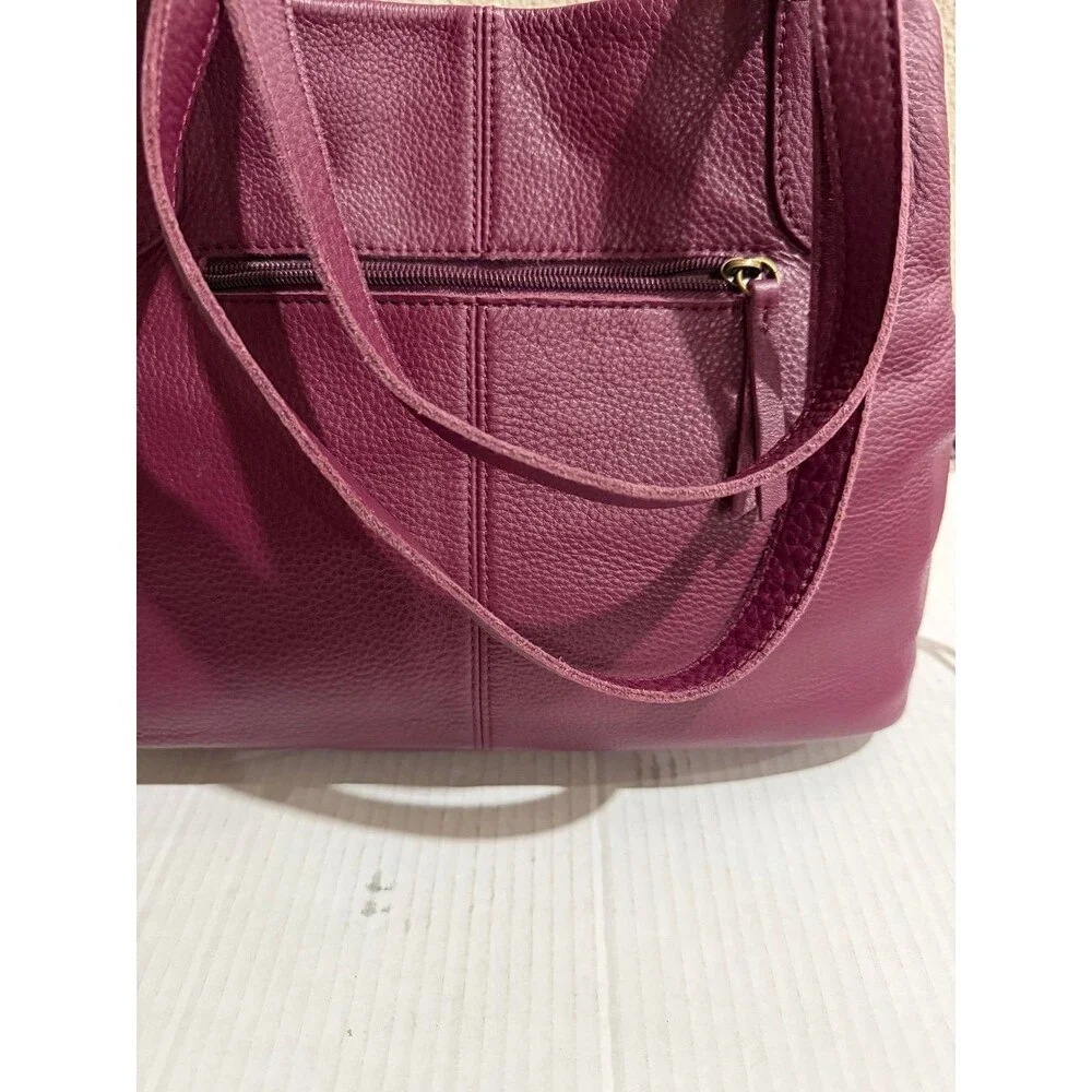 THE SAK Burgundy Leather Shoulder Bag Large Tote Purse